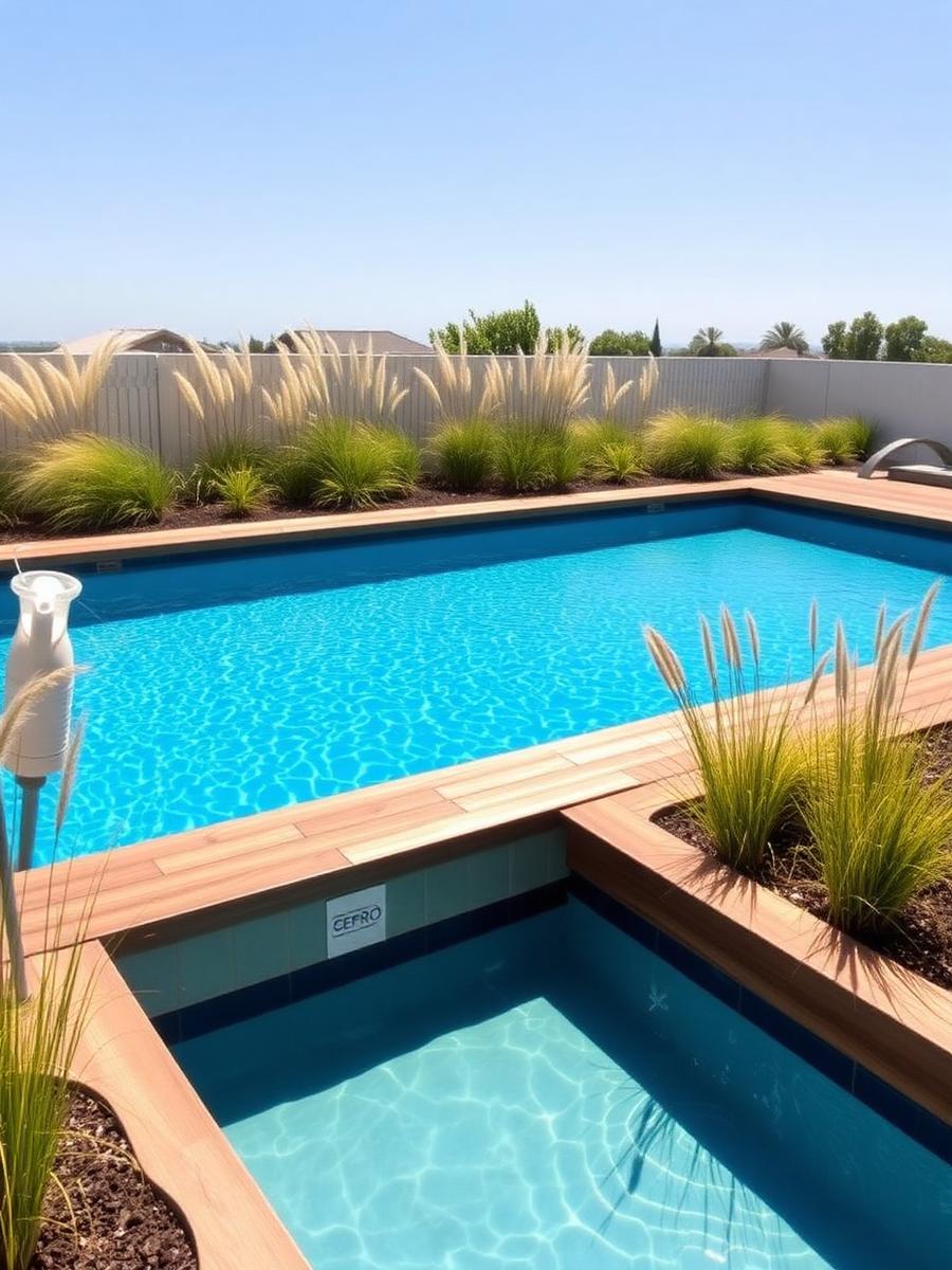 Clean backyard pool in Ellen Grove 4078 serviced by Pool Fast Services & Repair